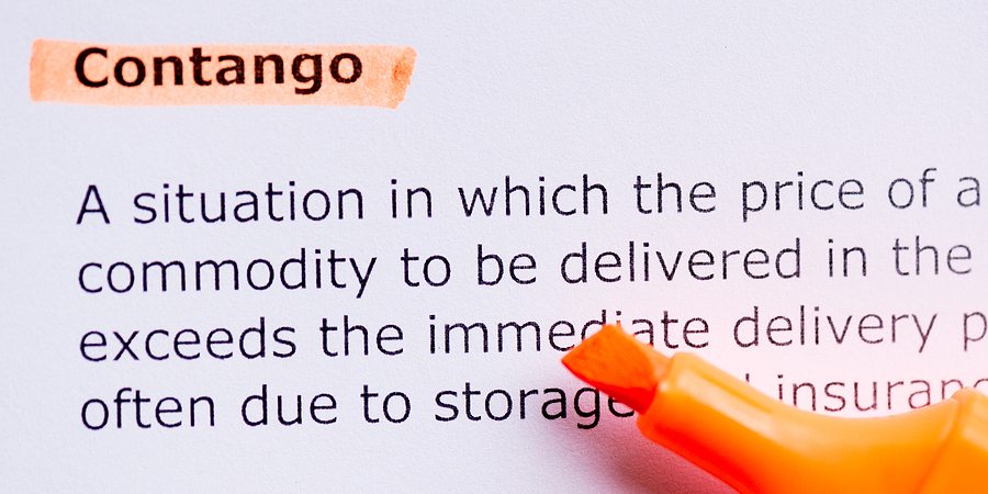 Piece of paper where the definition of contango is written.